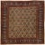 Textile 1920s Square Indian Agra Wool Rug With Allover Design in Brown For Sale - Image 7 of 7