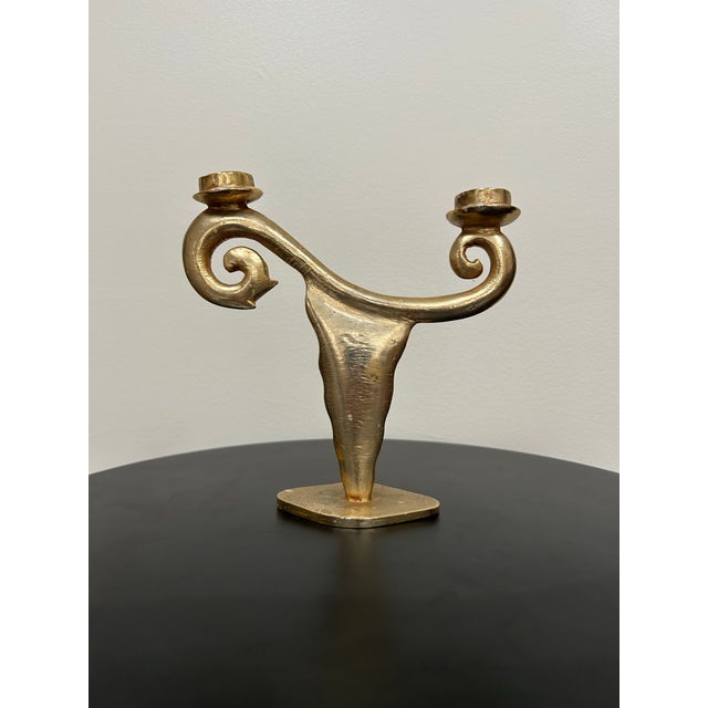 Vintage sculptural candlestick attributed to French designer Pierre Casenove for Fondica, produced circa the 1990s. The...