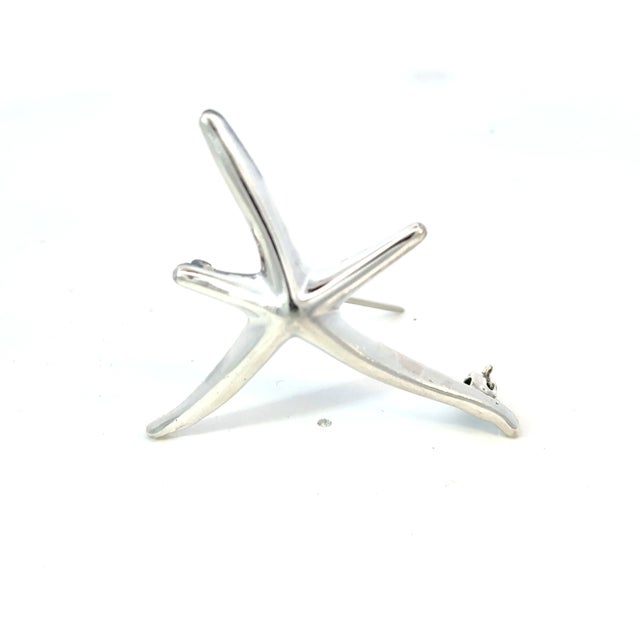 Silver Tiffany & Co Estate Starfish Brooch Sterling Silver By Elsa Peretti 6.5g For Sale - Image 8 of 11