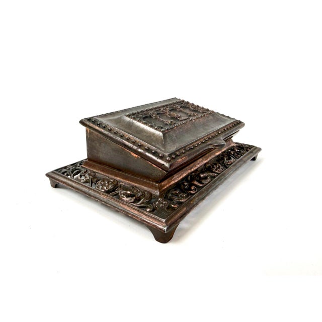 Antique Cast Bronze Desk Trinket Box, 1890s, in Flawless conditions. Designed before 1890 This piece has an attribution...