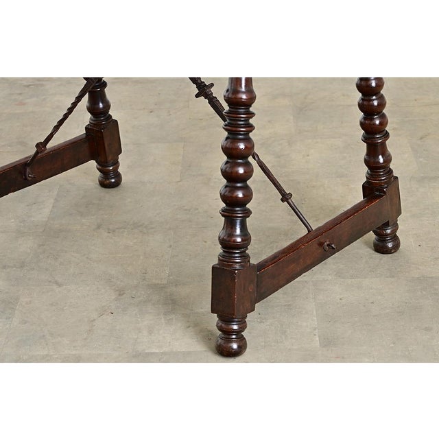 Spanish 18th Century Chestnut & Forged Iron Table For Sale - Image 12 of 13