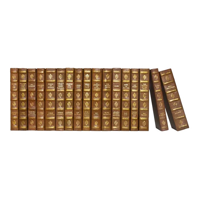 Decorative Books - Hazel Leather Books - Brown Books By The Foot For Sale