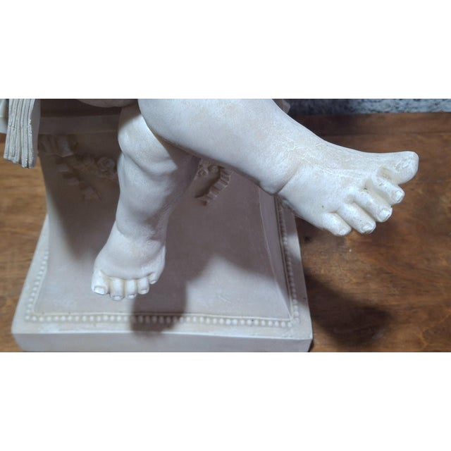 19th Century Louis XVI Angel Statue with Ivory Marble Effect, 1890s For Sale - Image 5 of 10