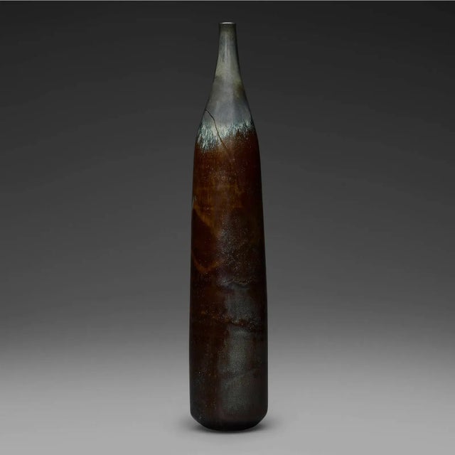 Item: Tall Bottle Form Vase. Artist(s): Gertrud (1908-1971) & Otto Natzler (1908-2007), Austrian. Material: Earthenware....