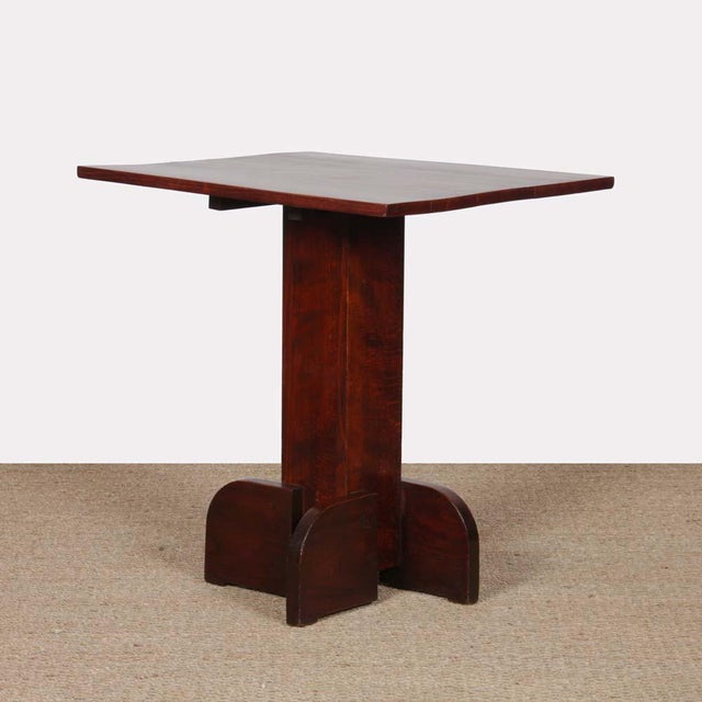 Brown French High Wooden Table, 1940s For Sale - Image 8 of 8