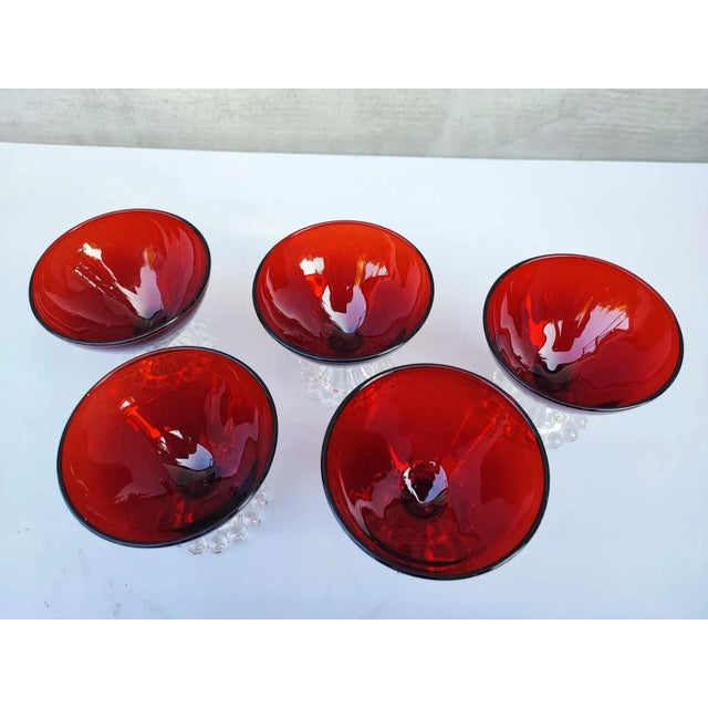 1970s Vintage Empoli Ruby ​​Cups, 1970s, Set of 6 For Sale - Image 5 of 8