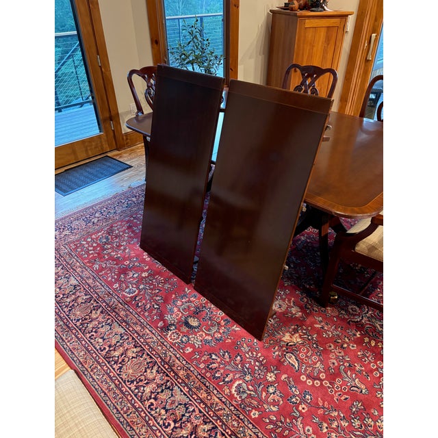 1990s 1990s Baker Dining Room Table Historic Charleston Collection. Mahogany Table./2 Leaves and 6 Chairs. For Sale - Image 5 of 5