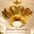 Handmade Brass Flower Chandelier, Hammered Lotus Ceiling Light, Antique Brass Floral Pendant, Art Deco Luxury Ceiling Fixture 28 Inches For Sale - Image 6 of 14