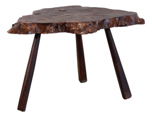Brutalist Burlwood Tree Trunk Coffee Table