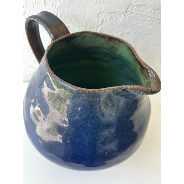American Mid Century Large Studio Pottery Pitcher For Sale - Image 3 of 9