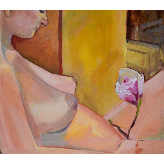 Mid 20th Century Woman in Bloom - Figurative Nude Study Oil on Canvas by Patricia Gren Hayes For Sale - Image 5 of 6