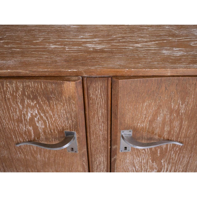 French Art Deco Cerused Oak Server Cabinet, 1940s For Sale - Image 11 of 17