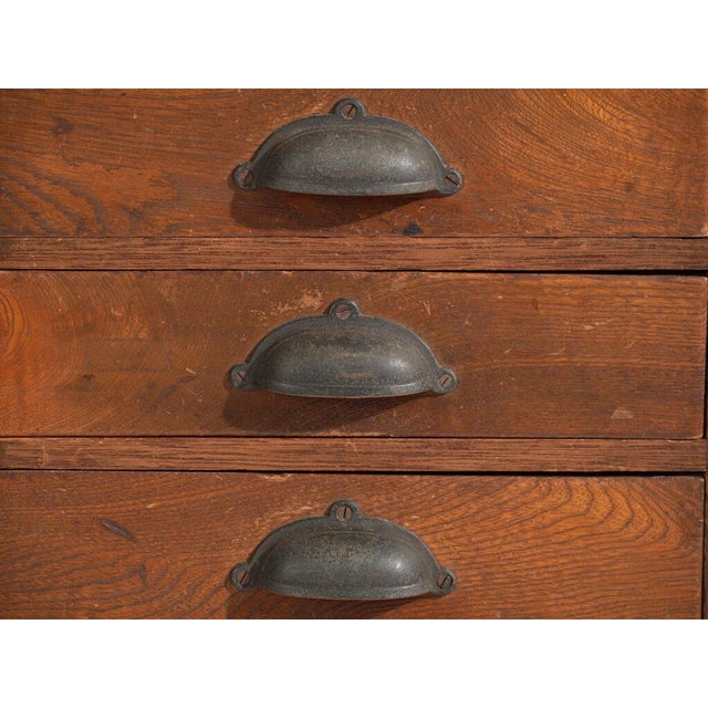 Wood Tall Japanese Ten-Drawer Cabinet For Sale - Image 7 of 12