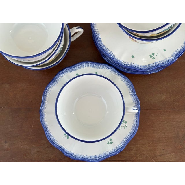 2000 - 2009 Lunéville “Les Coqs” Rooster Cup and Saucers – Set of 6 French Country Farm Pattern For Sale - Image 5 of 7