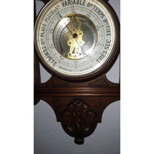 Early 20th Century French Weather Station, Barometer, Thermometer With Open Dial For Sale - Image 6 of 12