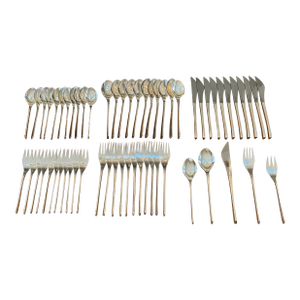 Mid 20th Century “Vision” Sterling Silver Flatware by Ronald Hayes Pearson - 60 Piece