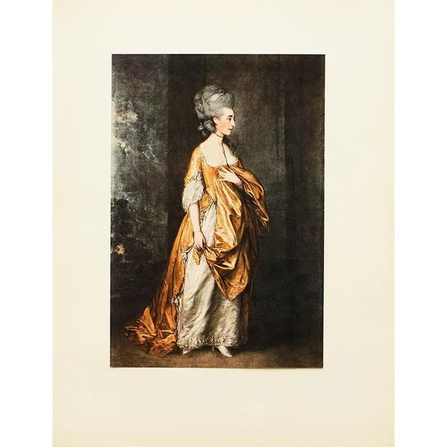 An excellent vintage full-color reproduction print after portrait of Mrs. Grace Dalrymple Elliott by Thomas Gainsborough....