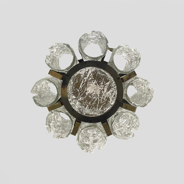 1970s Italian Modern Glass Chandelier from Mazzega, 1970s For Sale - Image 5 of 13