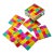 Mid 20th Century Handmade Colorful Glass Coasters With Footed Box Set- 7 Pieces For Sale
