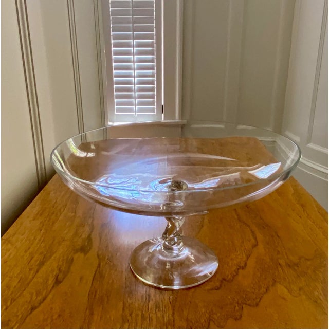 Transitional Vintage Glass Compote For Sale - Image 3 of 9
