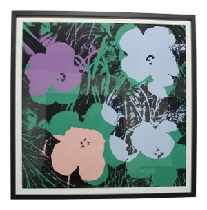 Sunday B. Morning Screenprint After Andy Warhol Flowers Framed