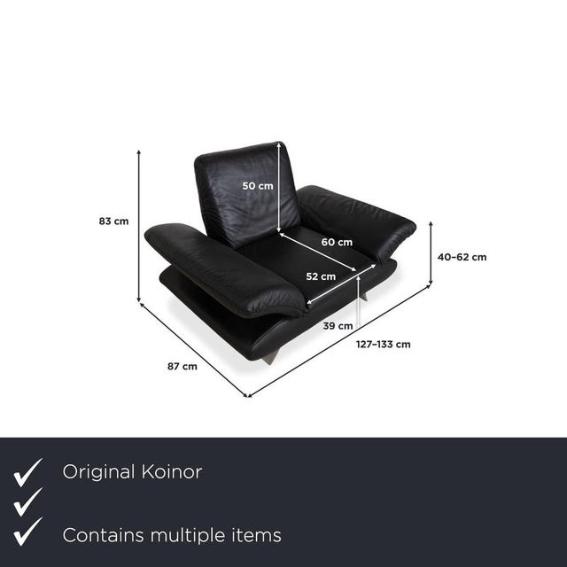 Rossini 2-Seater Sofas and Lounge Chair in Leather from Koinor, Set of 3 For Sale - Image 4 of 18