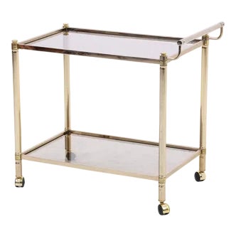 Vintage Glass Serving Cart, 1960s For Sale