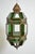 Brass and Green Glass Lantern Ceiling Lamp, 1970s For Sale - Image 3 of 5