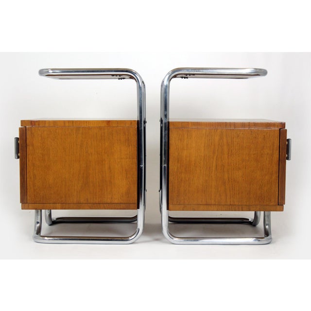 Bauhaus Bedside Tables by Hynek Gottwald, 1930s, Set of 2 For Sale - Image 9 of 18