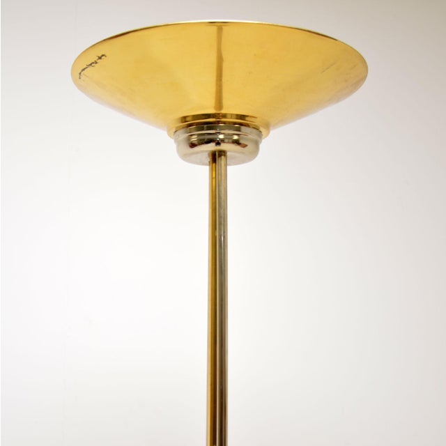 Mid-Century Modern Vintage Italian Brass & Chrome Floor Lamp, 1970s For Sale - Image 3 of 7