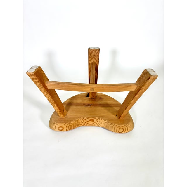 1960s Vintage Pine Barn Stool by Krogenäs Furniture, 1960s For Sale - Image 5 of 11