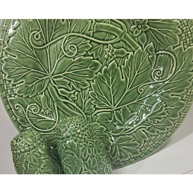 Green Green Portuguese Serving Pieces- Set of Three For Sale - Image 8 of 16