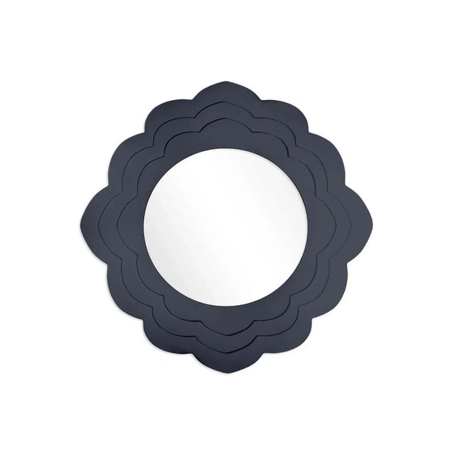 Contemporary Fleur Home Audubon Magnolia Circle Mirror in Hale Navy, 48x48 For Sale - Image 3 of 3