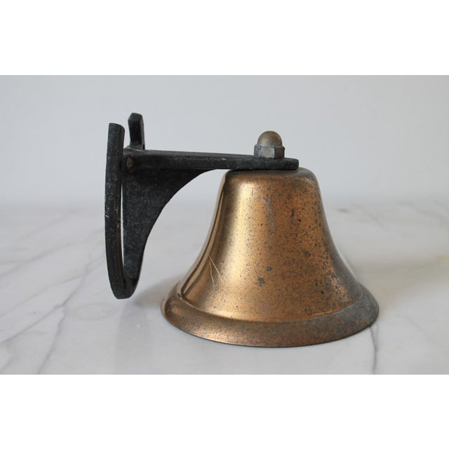 Vintage Western Style Wall Mounted Dinner Bell W/ Horse Shoe Motif For Sale - Image 4 of 7