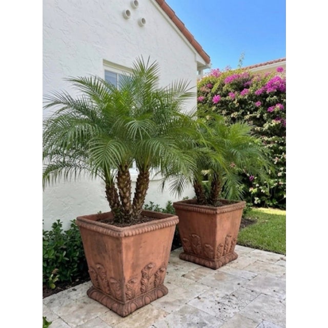 Pair of Grand Tuscan Style Terracotta-Toned Cast Stone Planters For Sale - Image 12 of 12