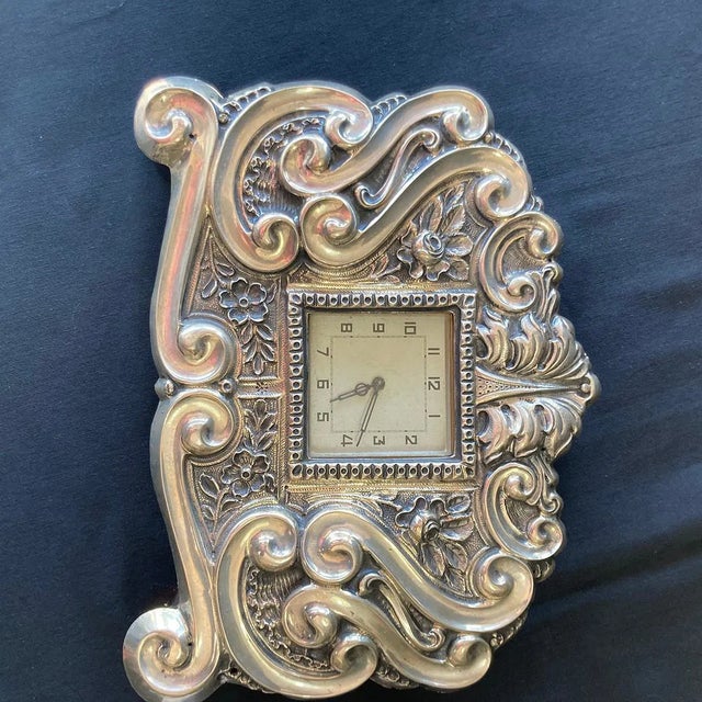 19th Century Large Clock in Silver, 1887 For Sale - Image 12 of 15