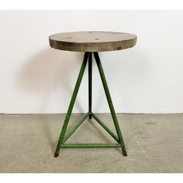 Industrial Green Workshop Stool, 1960s For Sale - Image 13 of 18