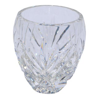 1960s Waterford Crystal Votive Candle Holder Intricate Brilliant Cut-Glass Star Base For Sale