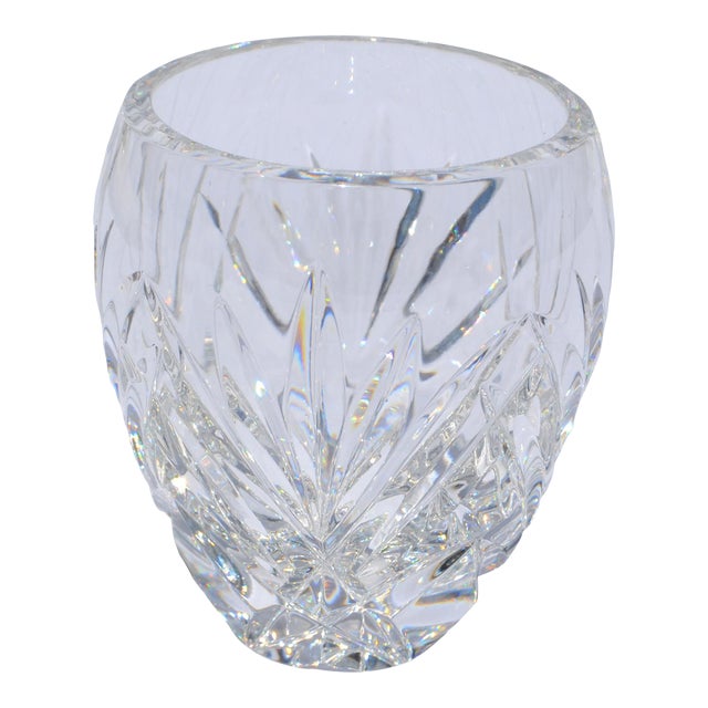 1960s Waterford Crystal Votive Candle Holder Intricate Brilliant Cut-Glass Star Base For Sale