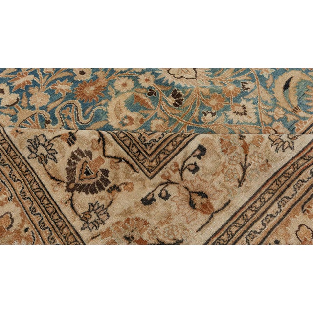 1900 - 1909 Fine Antique Persian Mashad Handmade Wool Rug For Sale - Image 5 of 10