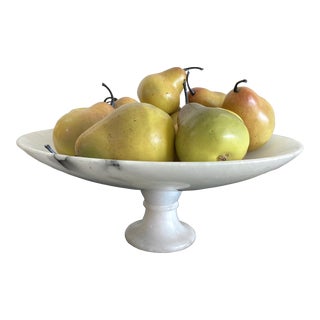 Mid 20th-Century Italian Alabaster Piedistallo Centerpiece Tazza With Faux Pears - Set of 13 For Sale