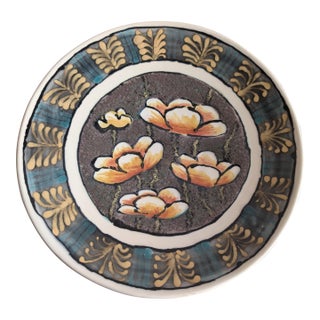 Vintage Boris Vitlin Shallow Footed Majolica Bowl/Platter ~ Ceramic, Circa 1990s For Sale