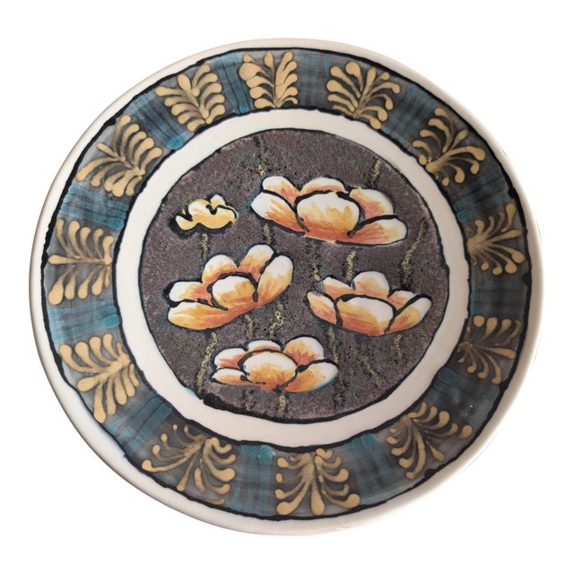Vintage Boris Vitlin Shallow Footed Majolica Bowl/Platter ~ Ceramic, Circa 1990s For Sale