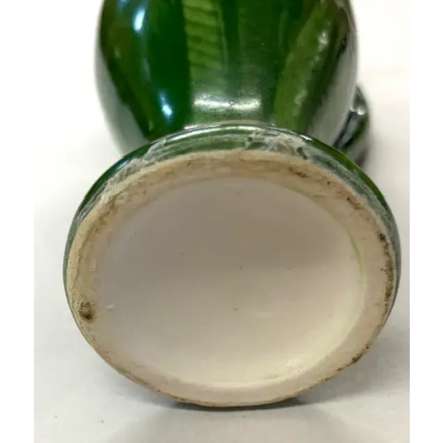 Green Early Green Pottery Vase, Pitcher With a Mallard Duck For Sale - Image 8 of 8