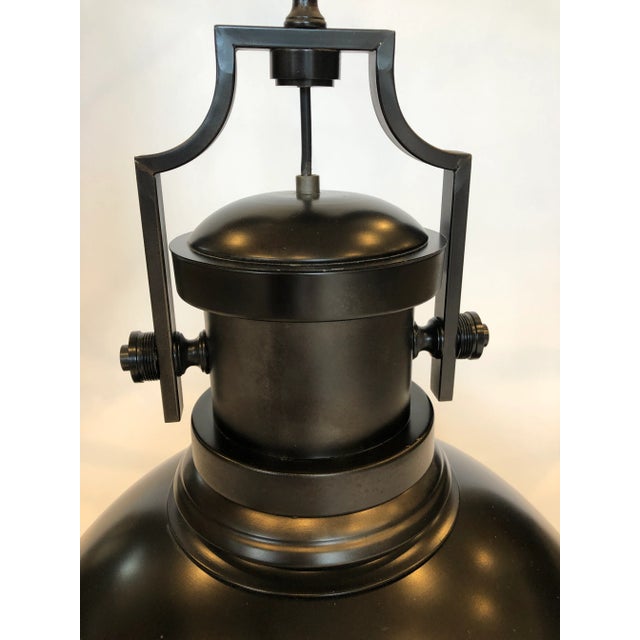 2010s Noir Black Metal Marine Pendant Light For Sale - Image 5 of 13