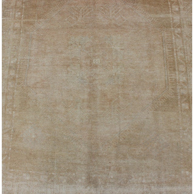 Mid 20th Century Long Oushak Runner With Subdued Design and Neutral Color Palette For Sale - Image 5 of 11
