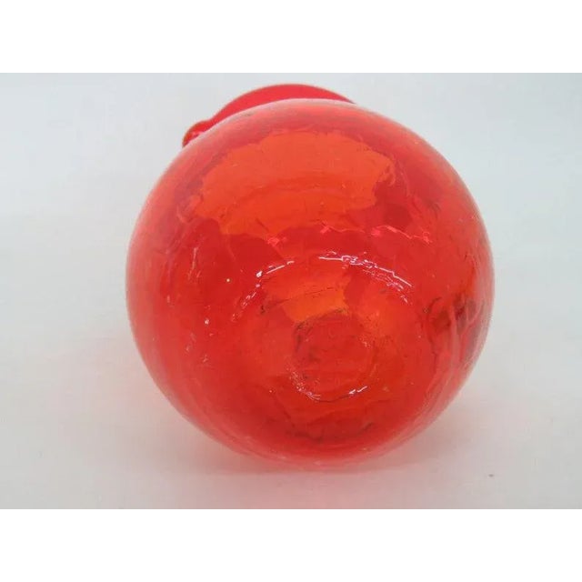 Mid-Century Modern Crackle Glass Red Small Pitcher Jug Milk Creamer For Sale In Miami - Image 6 of 11