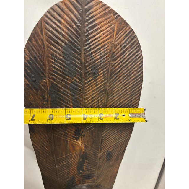 Mid 20th Century Carved African Female Bust | Ebony Hardwood Sculpture | 26” Tall Modernist Figurative Art For Sale - Image 12 of 14