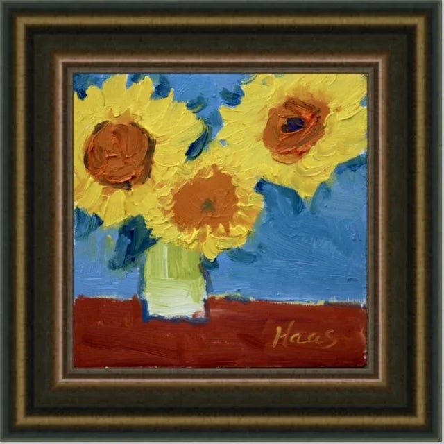 Sunflower Oil Painting Contemporary Impressionist Art For Sale - Image 10 of 12