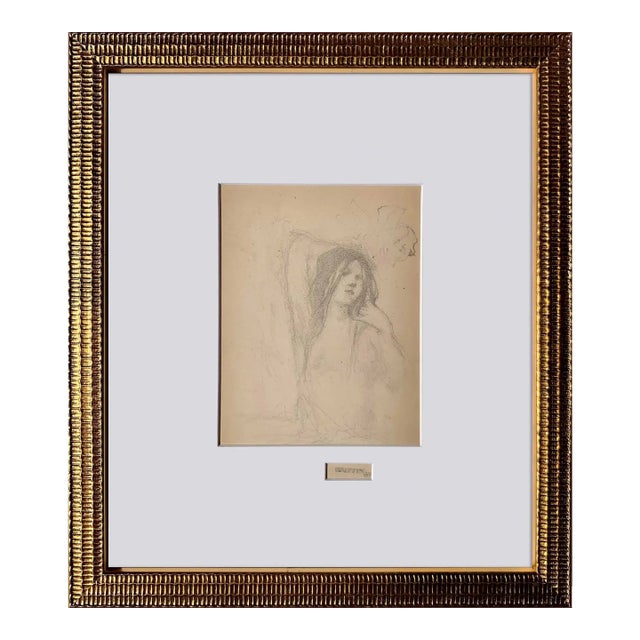 Water Nymph Pencil Drawing, c. 1893 For Sale